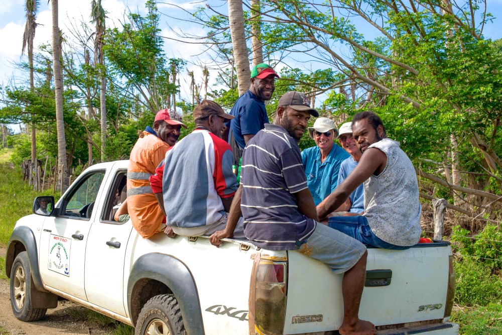 We three ladies got to ride in the cab.